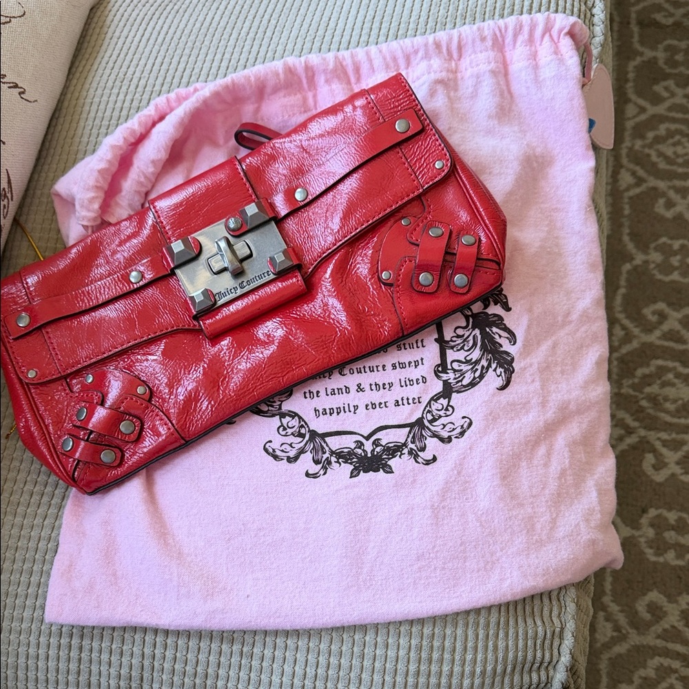 Juicy Couture Red orange  Leather Clutch